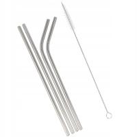 Kit 4 Canudos Reutilizáveis Em Aço Inox E Escova De Limpeza - 1