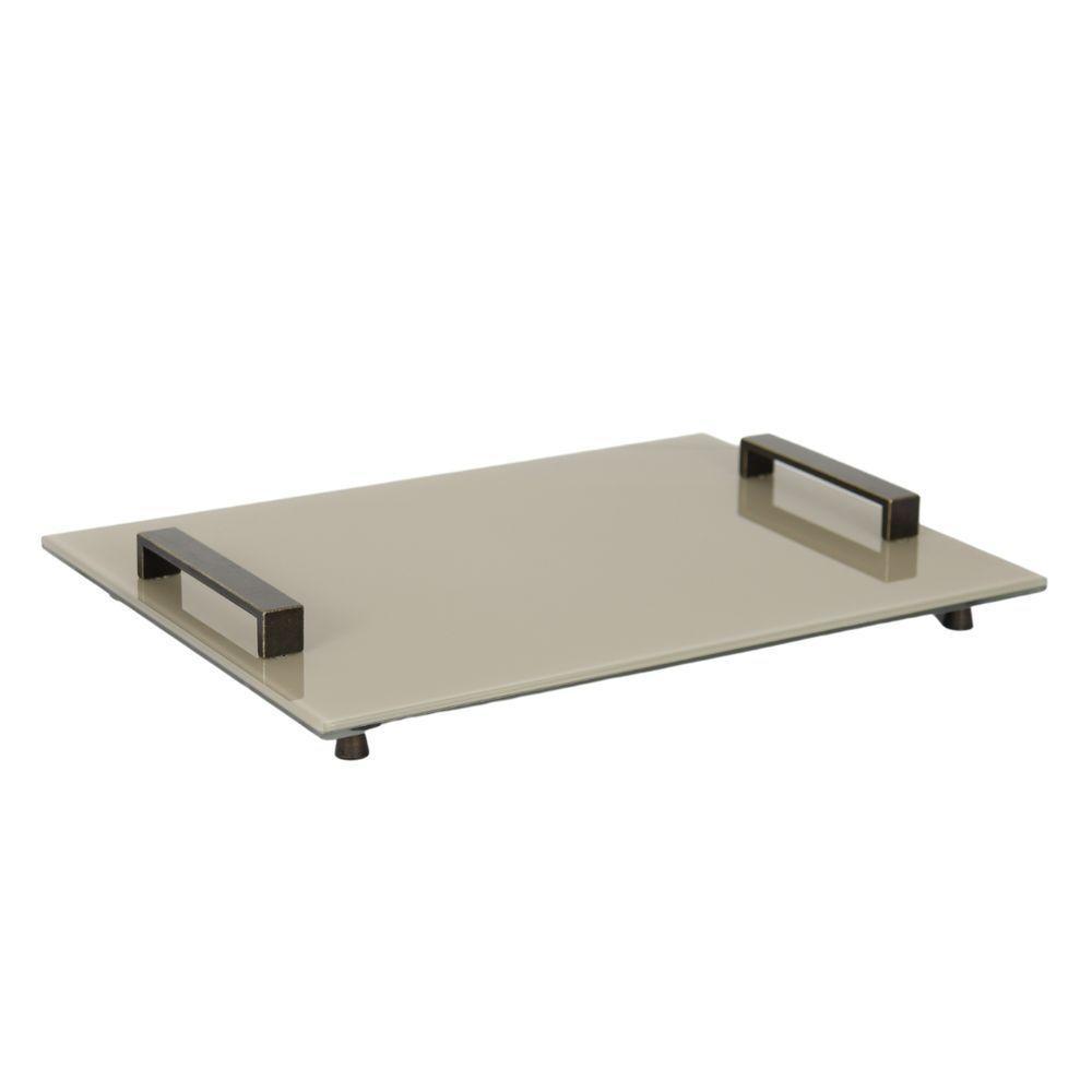 Bandeja Marrom Espelhada Com Alça - 1