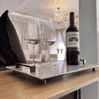 Bandeja Marrom Espelhada Com Alça