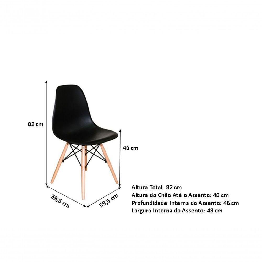 Kit Mesa Jantar Eames Eiffel 90cm + 4 Cadeiras Eames Eiffel - Preta - 4
