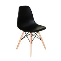 Kit 6 Cadeira Charles Eames Wood Dsw Preta - Base Madeira - 3