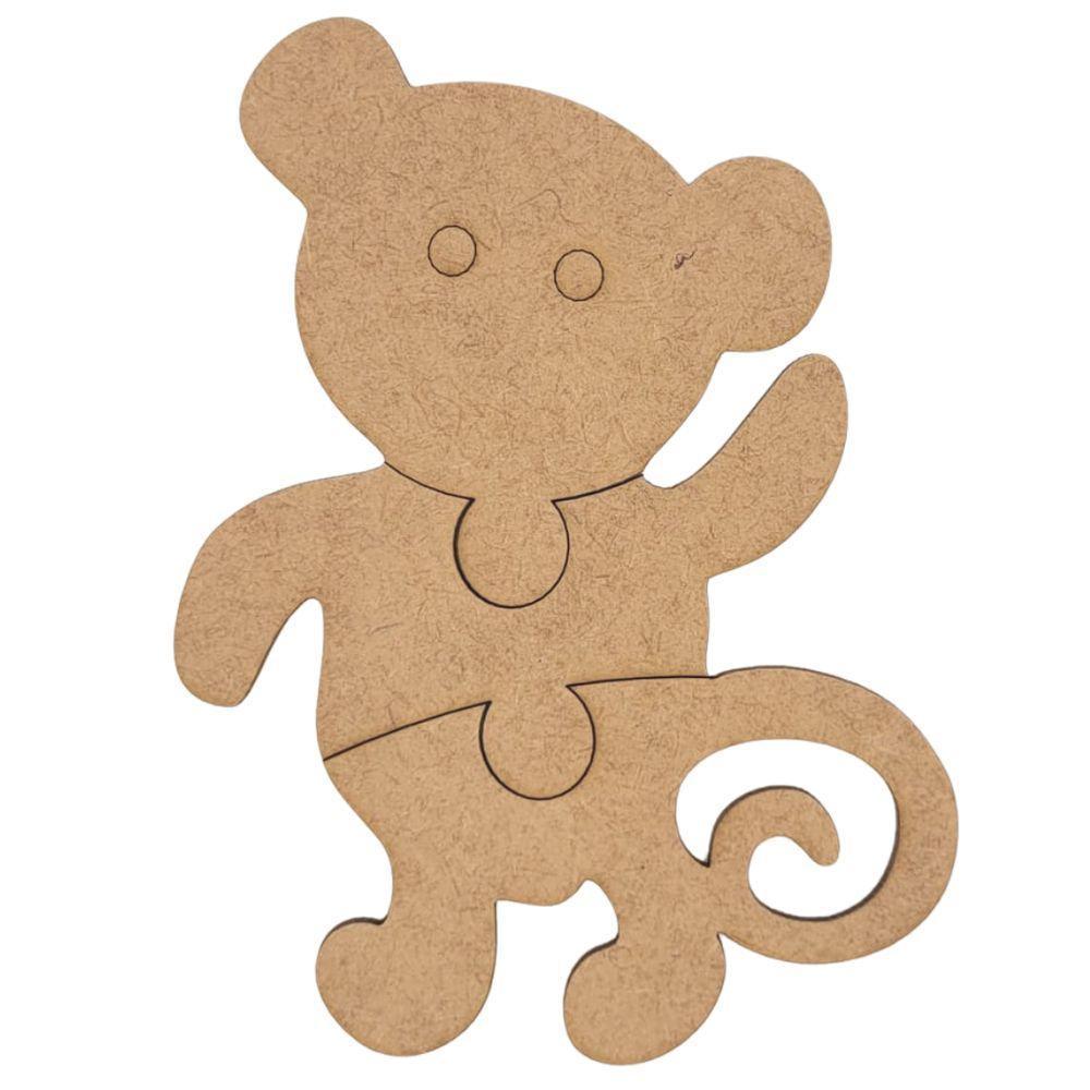 Quebra-cabeça Educativo 100% Mdf Cru 3pçs/4pçs Macaco - 1