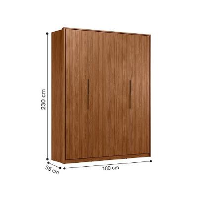 Guarda Roupa Casal Brooklyn 4 Portas 3 Gavetas Nogueira Touch MDP Demóbile