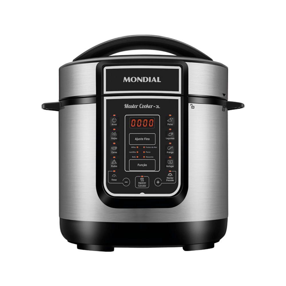 Panela De Pressão Elétrica Mondial Digital Master Cooker Pe-40 Panela Elétrica Pressão-127v-preto/inox - 3