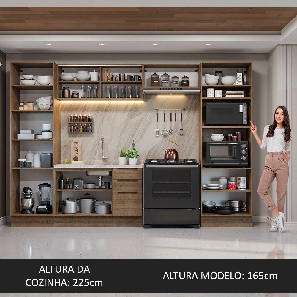 Armário De Cozinha Completa 330cm Rustic Stella Madesa 07 Rustic - 9