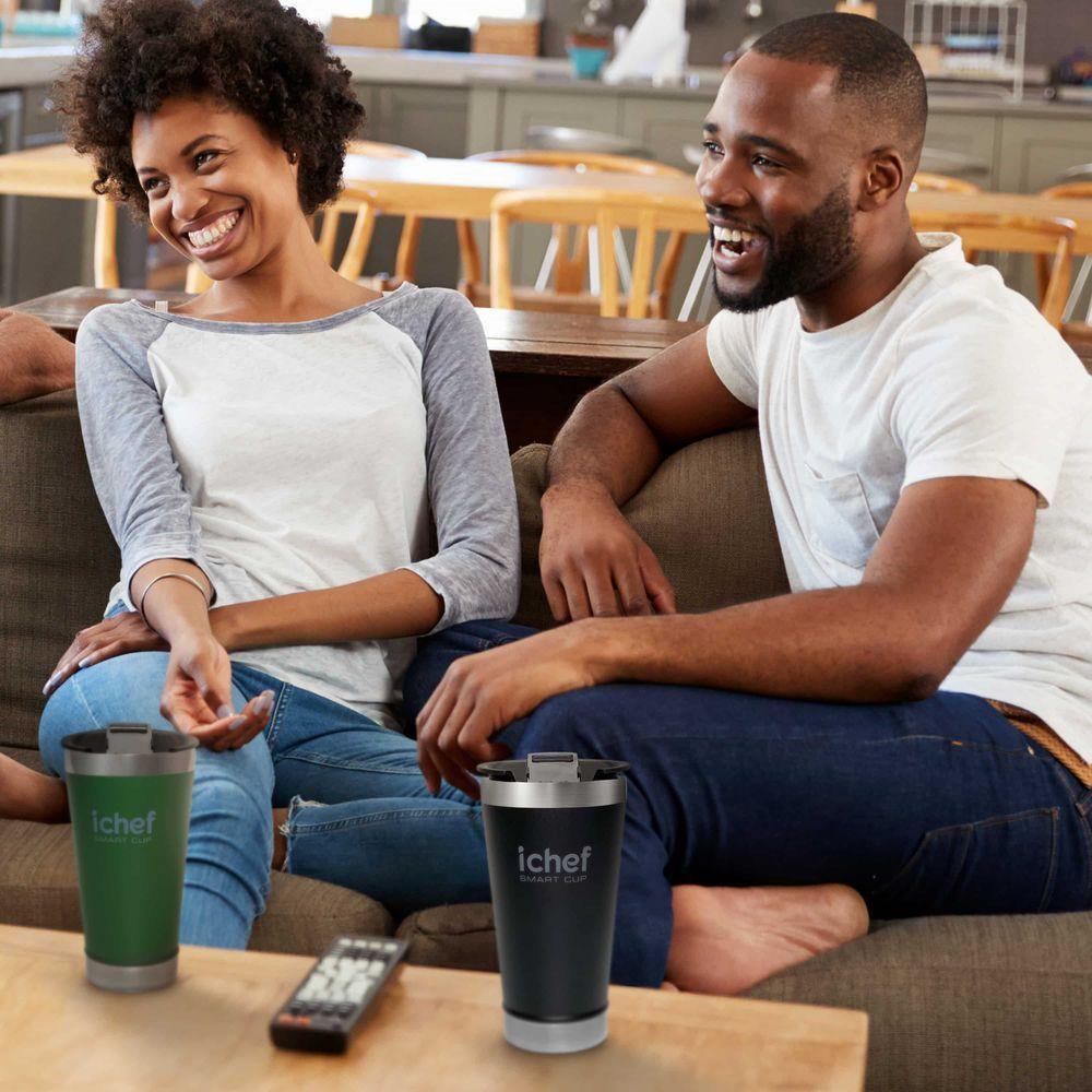 Copo Térmico Com Tampa Smart Cup Ichef 600 Ml | Preto - 2