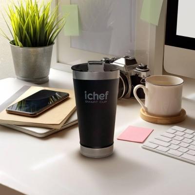 Copo Térmico Com Tampa Smart Cup Ichef 600 Ml | Preto