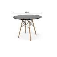 Mesa De Jantar Redonda Eames Eiffel Wood 80cm Preta - 3