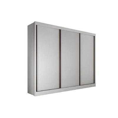 Guarda Roupa Casal Diamond Londres 3 Portas de Correr 6 Gavetas Branco MDF