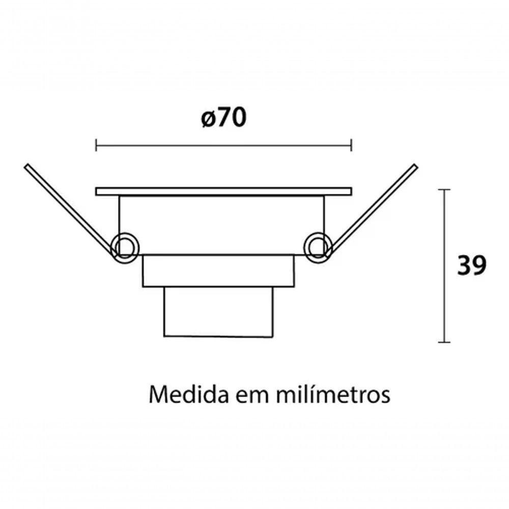 Spot Led Embutir Quadrado 3w 3000k Branco Blumenau Branco - Bivolt - 3