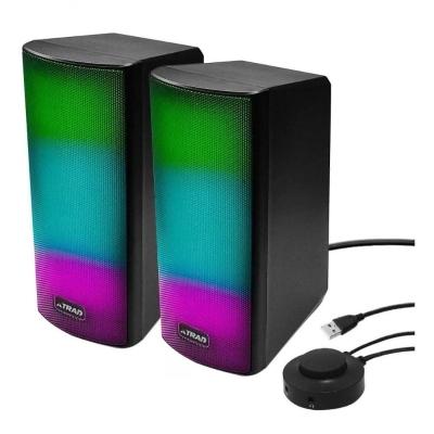 Caixa De Som Bluetooth Cartão Sd Usb Para Pc Notebook E Celular Rgb