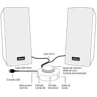 Caixa De Som Bluetooth Cartão Sd Usb Para Pc Notebook E Celular Rgb - 2