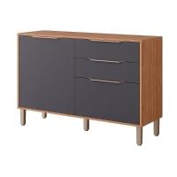 Balcão de Cozinha Modulado Divina c/2 Gavetas e 2 Portas c/Tampo 120 cm Freijo/Titanium - MGM - 1