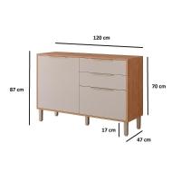 Balcão de Cozinha Modulado Divina c/2 Gavetas e 2 Portas c/Tampo 120 cm Freijo/Titanium - MGM - 6