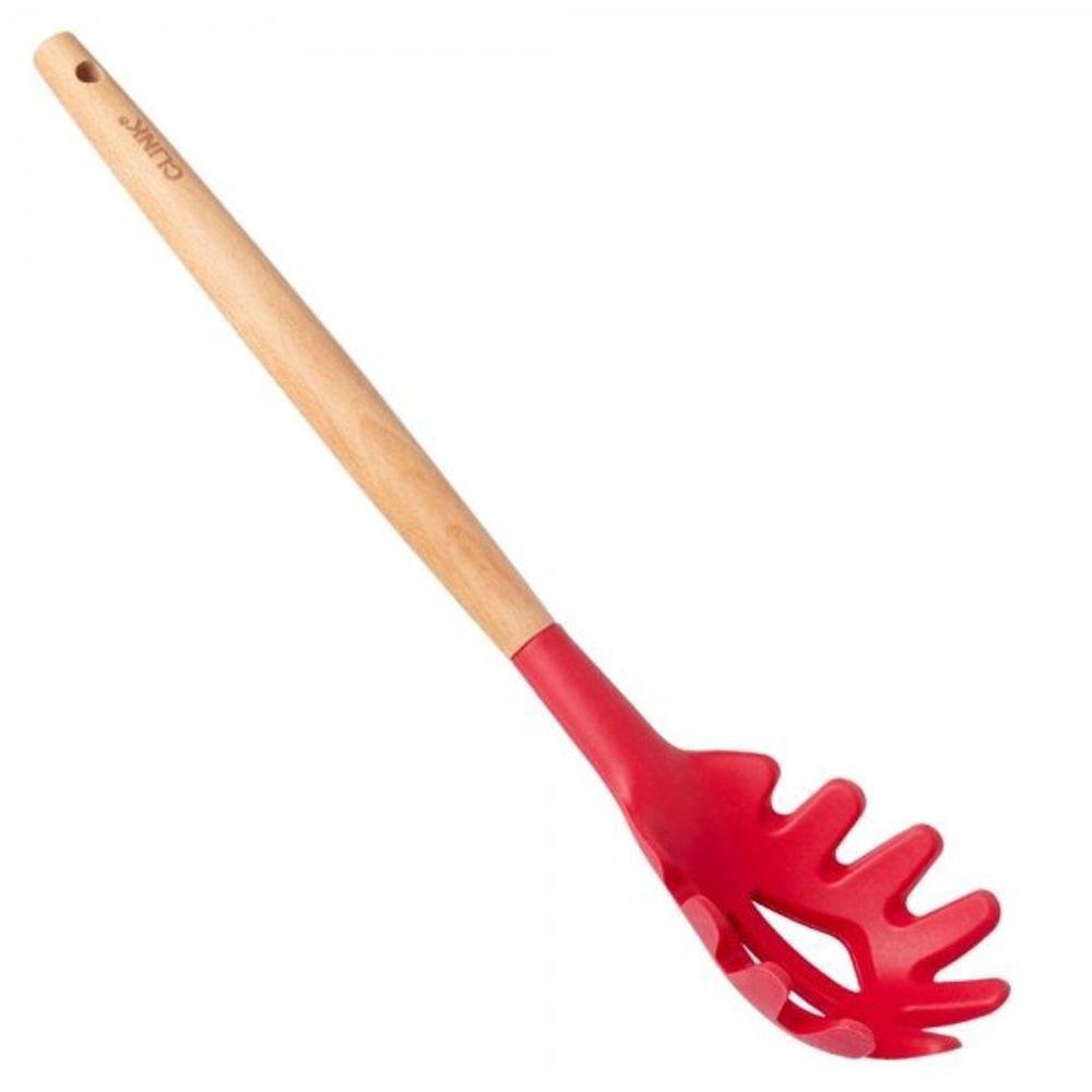 Pegador De Massas De Silicone Cabo De Madeira 32 Cm - Vermelho - 1