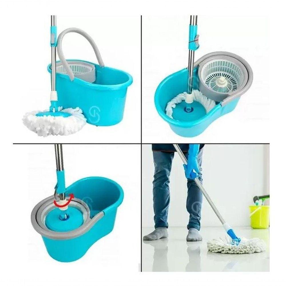 Mop Giratorio 360graus C-balde 6l Esfregão - 123util - 2