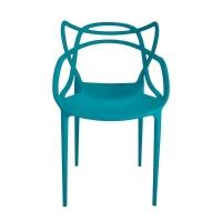 Conjunto Mesa De Jantar Retangular Eiffel Preta 120x80cm Com 4 Cadeiras Allegra - Turquesa