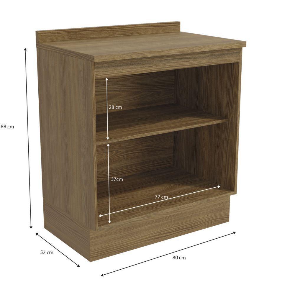 Balcão 80cm 2 Portas Botanic Kappesberg Nogueira Fosco/verde Oliva - 5