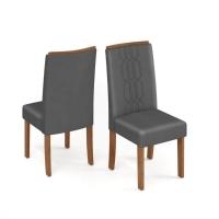 Conjunto De Mesa Dulce Dj 1,80x0,90 Com 6 Cadeiras Zoe Freijo/off White/cinza - 4