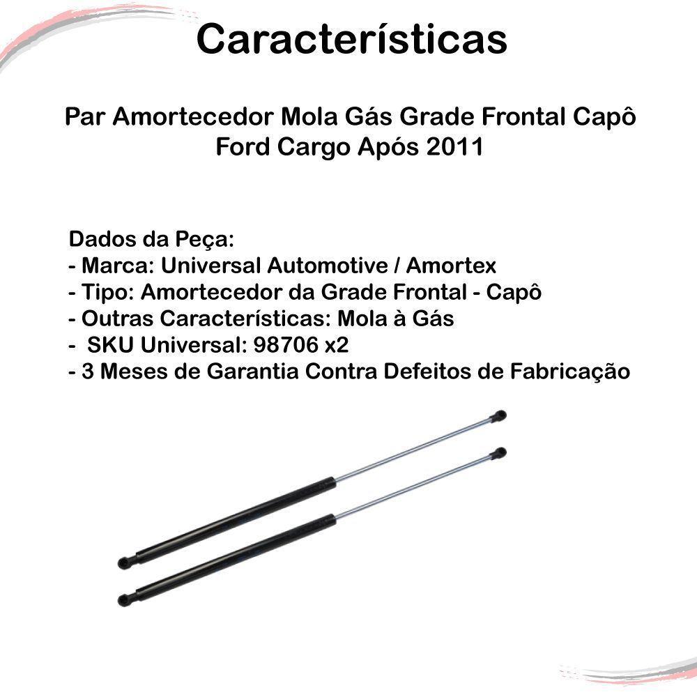 Par Amortecedor Mola Gás Grade Frontal Capô Cargo Após 2011 - 2