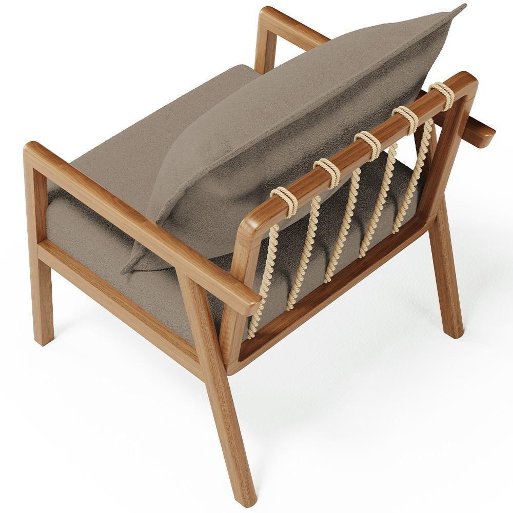 Poltrona Decorativa Para Sala De Estar E Living Alícia B04 Bouclê Bege - Lyam Decor - 5