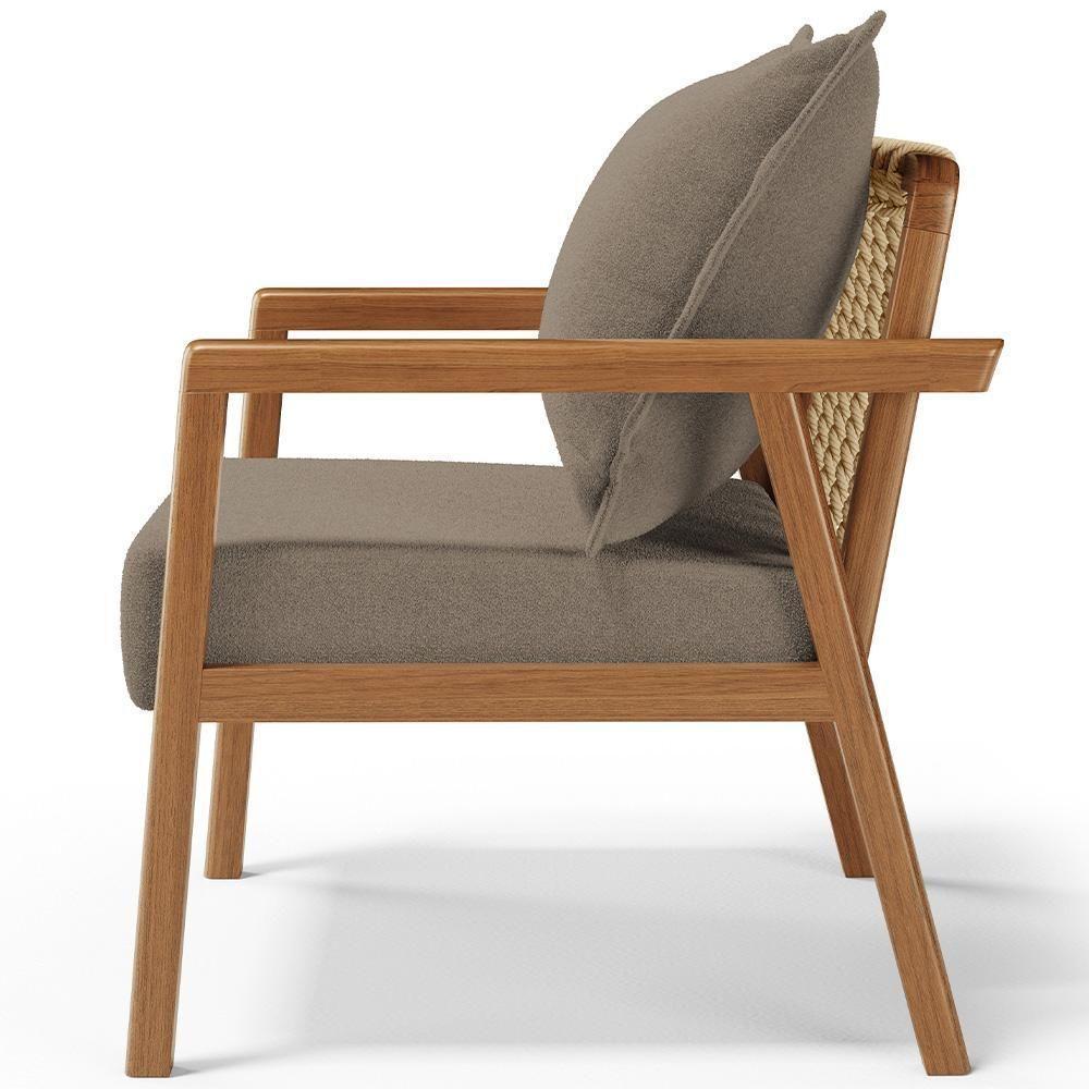 Poltrona Decorativa Para Sala De Estar E Living Alícia B04 Bouclê Bege - Lyam Decor - 6