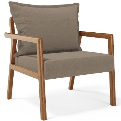 Poltrona Decorativa Alícia B04 Para Sala De Estar Bouclê Bege Lyam Decor