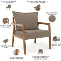 Poltrona Decorativa Para Sala De Estar E Living Alícia B04 Bouclê Bege - Lyam Decor - 7