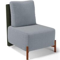 Poltrona Decorativa Sala Estar Living Pés Madeira Hungria L02 Couríssimo Verde Bouclê Cinza - Lyam - 1