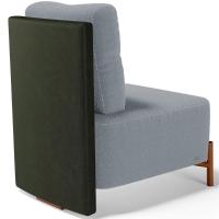 Poltrona Decorativa Sala Estar Living Pés Madeira Hungria L02 Couríssimo Verde Bouclê Cinza - Lyam