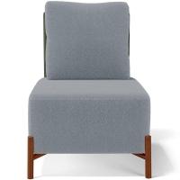 Poltrona Decorativa Sala Estar Living Pés Madeira Hungria L02 Couríssimo Verde Bouclê Cinza - Lyam - 5