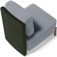 Poltrona Decorativa Sala Estar Living Pés Madeira Hungria L02 Couríssimo Verde Bouclê Cinza - Lyam - 6