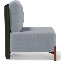 Poltrona Decorativa Sala Estar Living Pés Madeira Hungria L02 Couríssimo Verde Bouclê Cinza - Lyam - 7