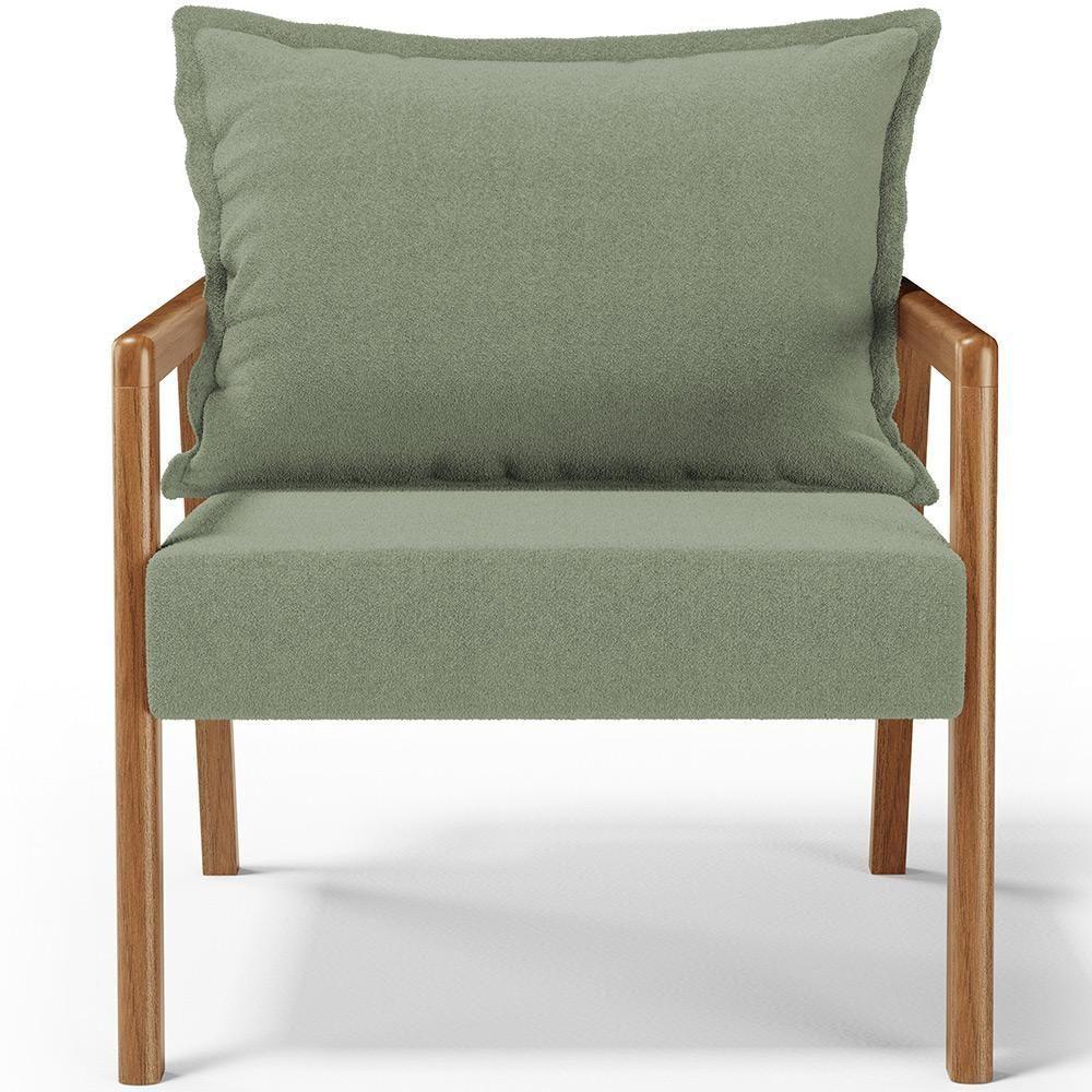 Kit 02 Poltronas Decorativa Para Sala De Estar Alícia B04 Bouclê Oliva - Lyam Decor - 3