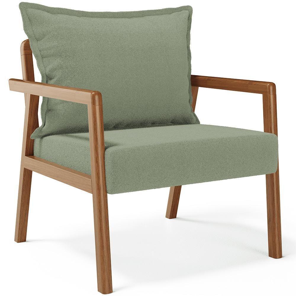 Kit 02 Poltronas Decorativa Para Sala De Estar Alícia B04 Bouclê Oliva - Lyam Decor - 7