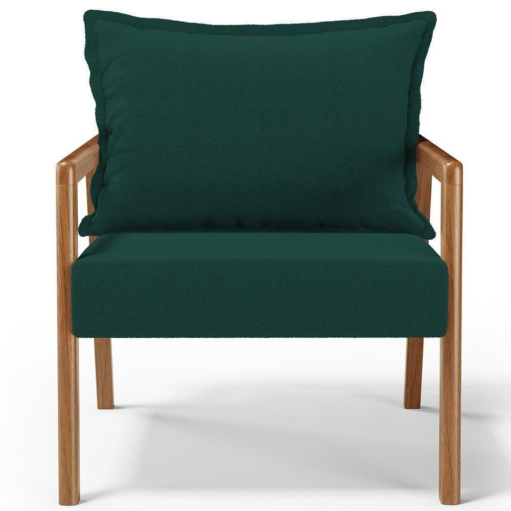 Kit 02 Poltronas Decorativa Para Sala De Estar Alícia B04 Bouclê Verde - Lyam Decor - 2