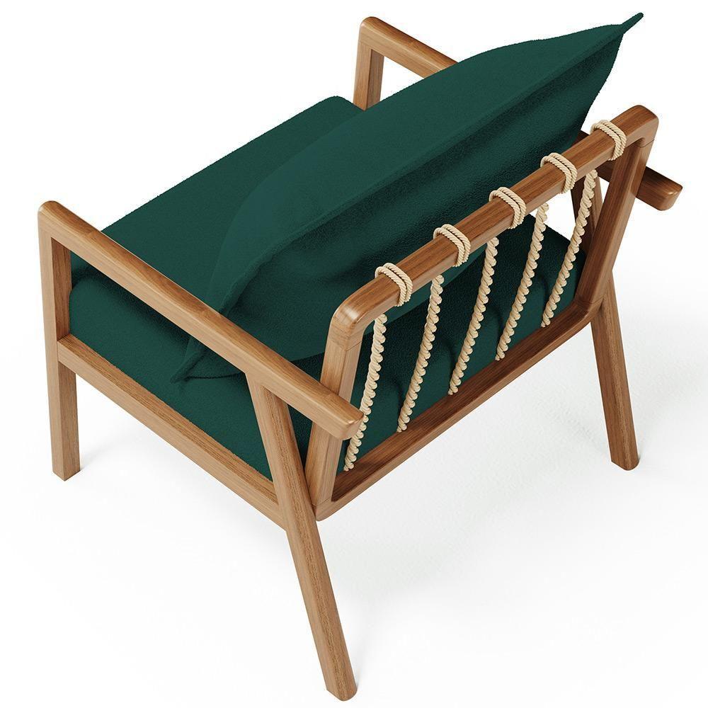 Kit 02 Poltronas Decorativa Para Sala De Estar Alícia B04 Bouclê Verde - Lyam Decor - 7