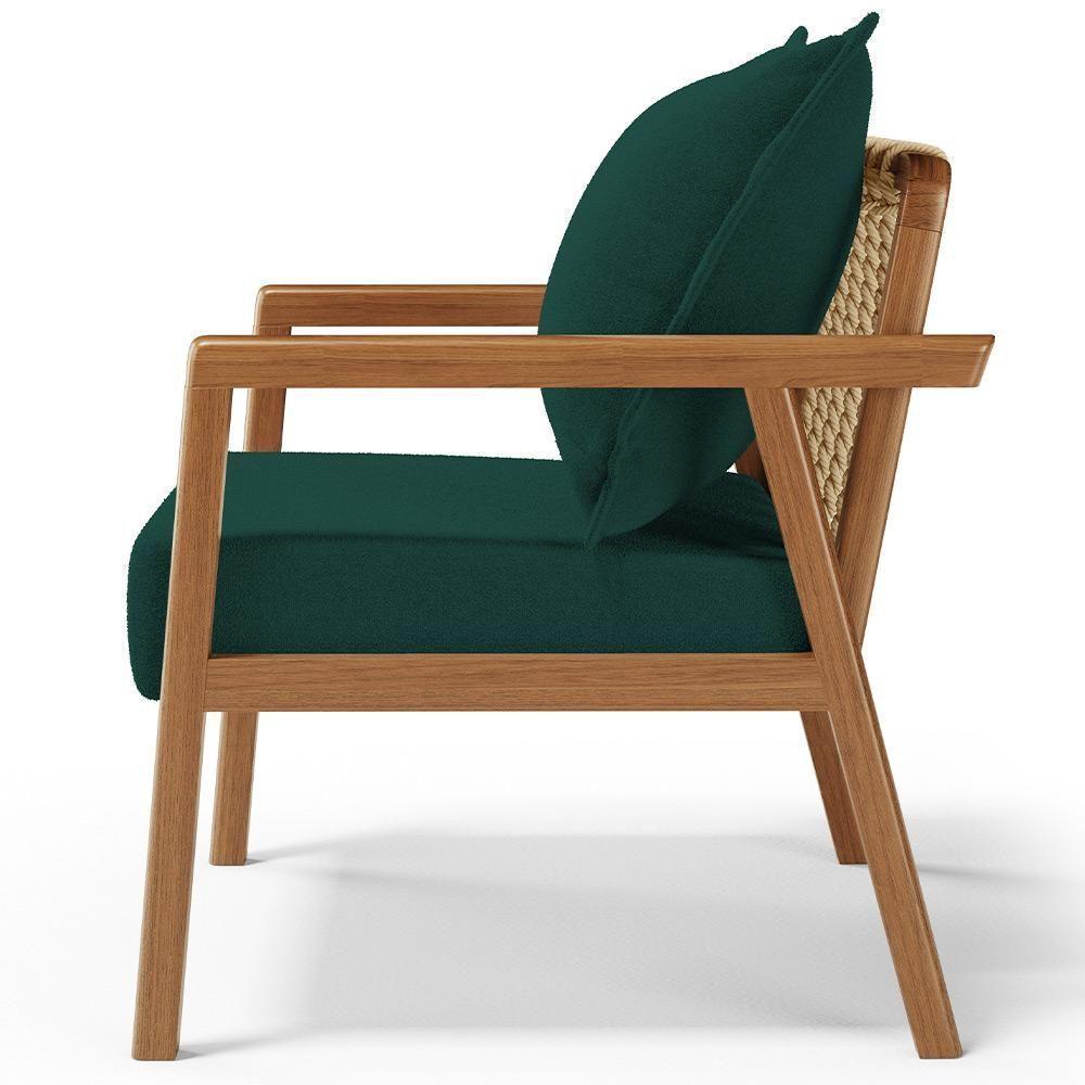 Kit 02 Poltronas Decorativa Para Sala De Estar Alícia B04 Bouclê Verde - Lyam Decor - 8