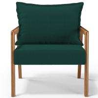 Kit 02 Poltronas Decorativa Para Sala De Estar Alícia B04 Bouclê Verde - Lyam Decor - 2