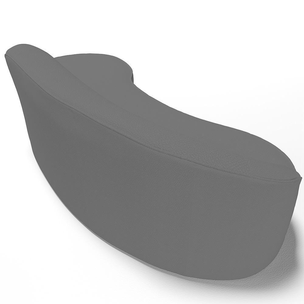 Sofá 3 Lugares Curvo Sala De Estar Living Firenze Direito D02 Corano Cinza 210 Cm C-03 - Lyam - 6