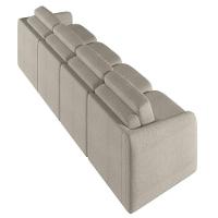 Sofá Cama Para Sala De Estar 4 Lugares 316cm Montserrat K01 Bouclê Bege - Lyam Decor