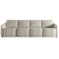 Sofá Cama Para Sala De Estar 4 Lugares 316cm Montserrat K01 Bouclê Bege - Lyam Decor - 5