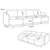 Sofá Cama Para Sala De Estar 4 Lugares 316cm Montserrat K01 Bouclê Bege - Lyam Decor - 8