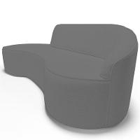 Sofá 3 Lugares Curvo Sala De Estar Living Firenze Direito D02 Corano Cinza 230 Cm C-03 - Lyam - 2