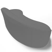 Sofá 3 Lugares Curvo Sala De Estar Living Firenze Direito D02 Corano Cinza 230 Cm C-03 - Lyam - 6