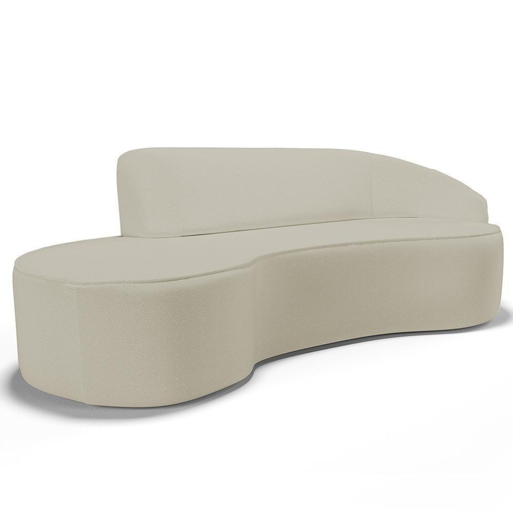 Sofá 3 Lugares Curvo Sala De Estar Living Firenze Direito D02 Corano Bege 230 Cm C-26 - Lyam - 1