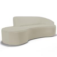 Sofá 3 Lugares Curvo Sala De Estar Living Firenze Direito D02 Corano Bege 230 Cm C-26 - Lyam - 1