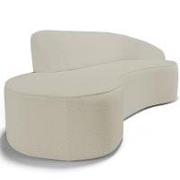 Sofá 3 Lugares Curvo Sala De Estar Living Firenze Direito D02 Corano Bege 230 Cm C-26 - Lyam - 6