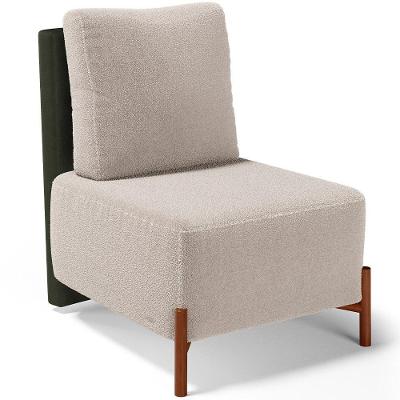 Poltrona Decorativa Hungria L02 Sala de Estar Verde Creme Lyam Decor