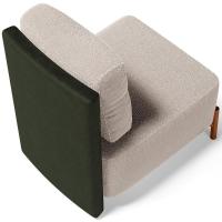 Poltrona Decorativa Sala Estar Living Pés Madeira Hungria L02 Couríssimo Verde Bouclê Creme - Lyam - 2